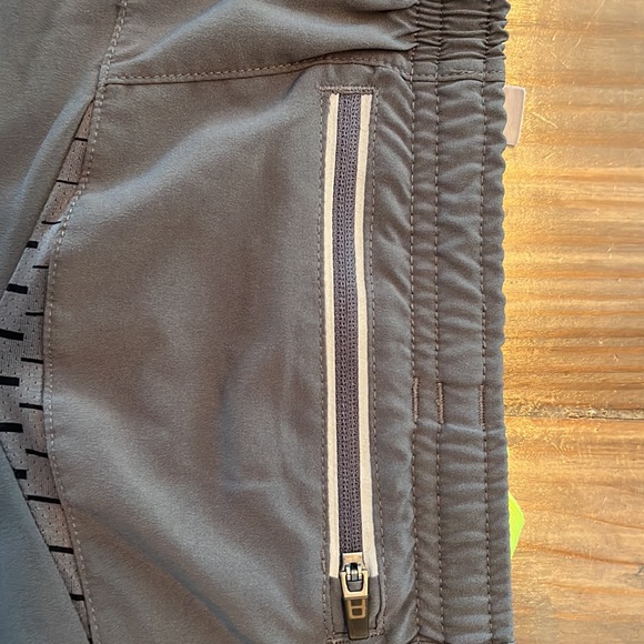 Roadrunner Sports Running/Track Shorts in Grey w/ Florescent Green Accent, Small - Picture 4 of 4